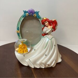Disney Parks Ariel Little Mermaid Photo Frame Snow Globe Figurine Princess
